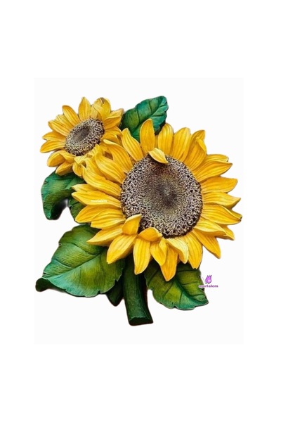 morlalem m 26cm Ayçiçeği Çiçek Demeti Silikon Kalıp K-466, Polyester Taş Tozu...