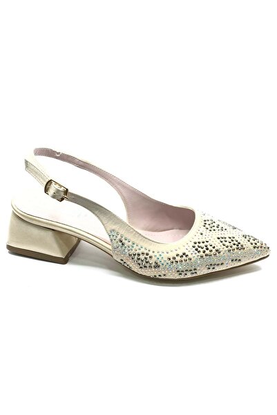 Kids Club Shoes Mehtap Taş Λεπτομερής Ανοιχτή Πλάτη Κλασική Γυναικεία Παπούτσ...