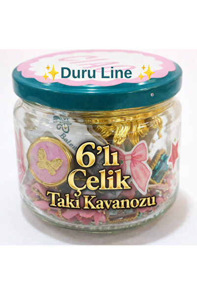 DuRu LiNe (M boy En Az 6 Adet Çelik Takı)Takı Kavanozu Gold Silver Karışık Or...