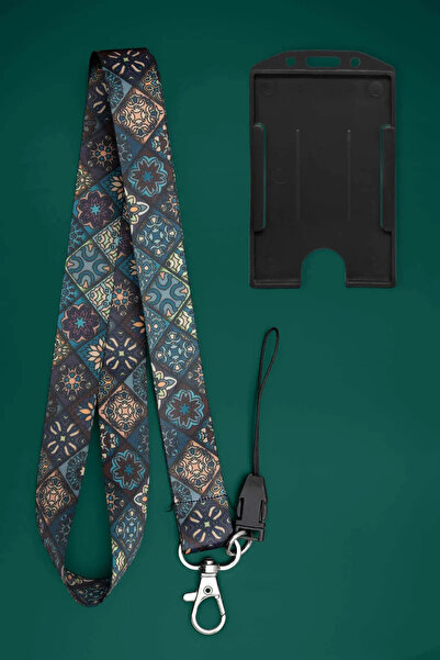 Apptakı Etnik Desen Boyun İpi Boyun Askı İpi Boyun Askısı ve Kartlık - ASS0250-1
