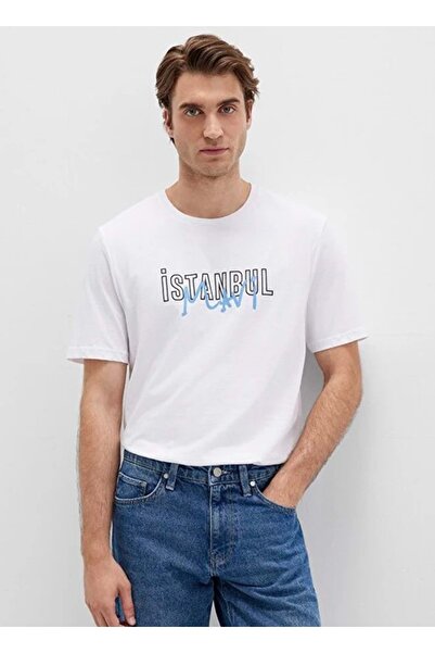 Mavi M067114 Istanbul B Printed T-Shirt Men's T-Shirt White