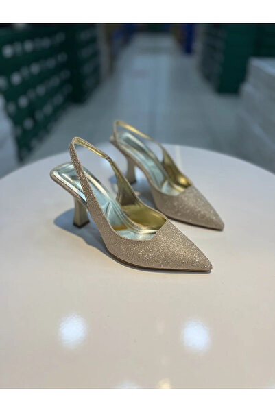 Alphus Γυναικεία παπούτσια με τακούνι Serrace Glittery Material Open Back