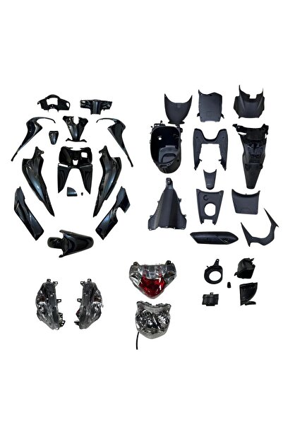 Falcon HONDA DİO 110 KAPORTA SETİ SİYAH AYDINLATMA GRUBU DAHİL (28 PARÇA FULL...