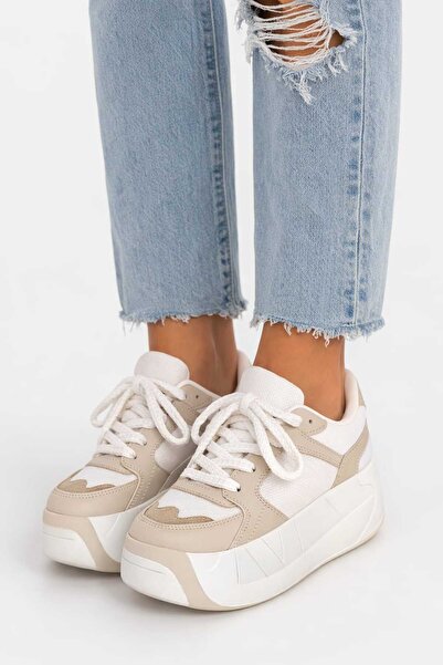 Melinta Shoes Melinta Side Mesh High Sole Lace up Casual Women's Sports Shoes