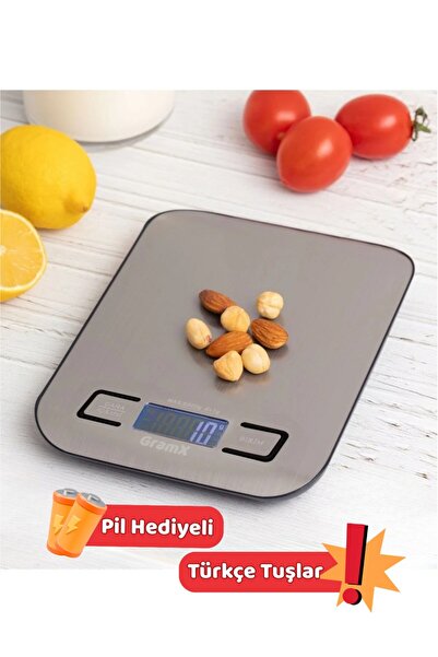 ByKurt Hassas Mutfak Terazisi 5 Kg - 1 Gr Hassasiyet - Paslanmaz Çelik - LED ...