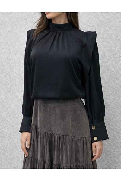 TUGBA COLLECTION Yeni Sezon Saten Dokulu Pile Detaylı Causal & Business Şık &...