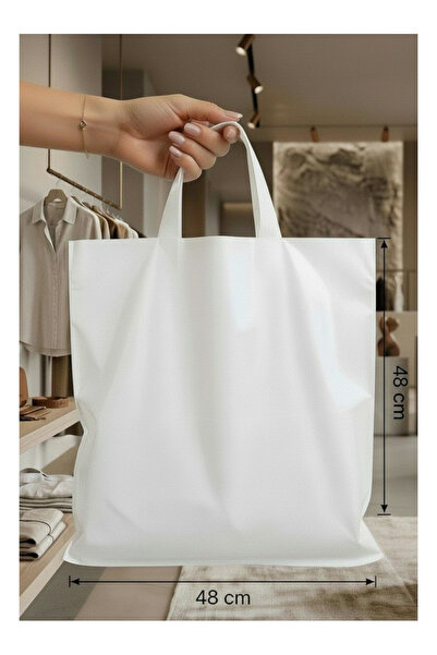 Ecoflex Yumuşak Saplı-kulplu-takviyeli Mağaza Poşeti Baskısız (10 ADET) 48x48...