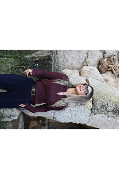 bytugcekaya Pulover din tricotaje amestecate de cașmir, mărime standard, burg...