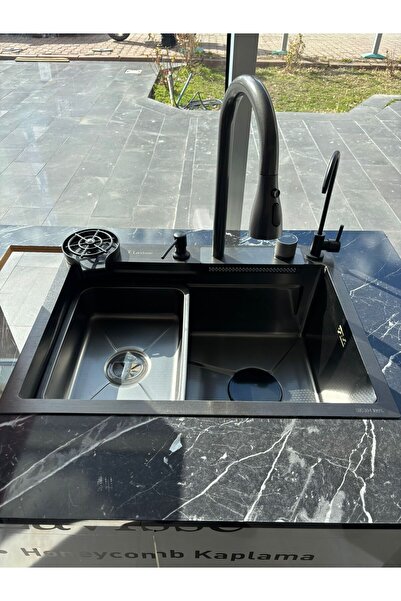 Lavisse 60x45 Bal Peteği Mutfak Evyesi - Süzgeç Basket, Sabunluk, Arıtma, Bar...