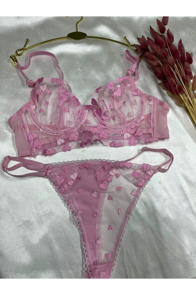 MODELLİFE Pink Lace Bralet Set