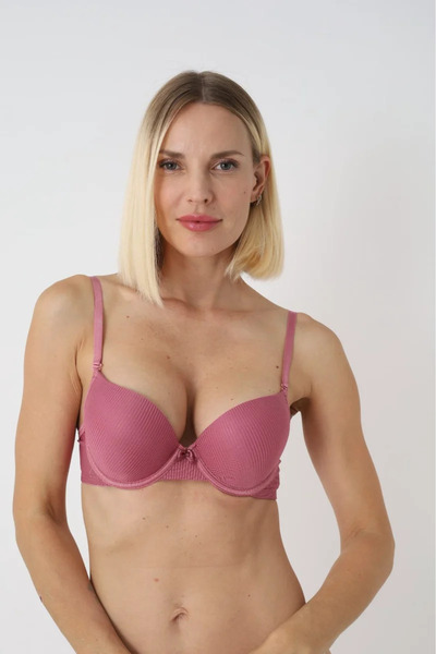 NİVENE Ροζ Σουτιέν με διπλή υποστήριξη, διπλή υποστήριξη, Push Up, διπλή επέν...