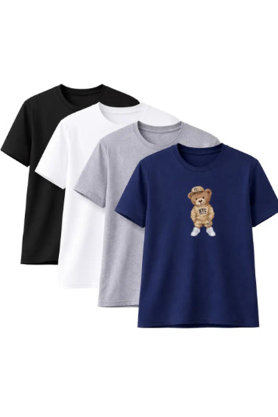 CLAYES Unisex supradimensionat tricou NYC Teddy Bear Pachet de cu imprimeu ne...