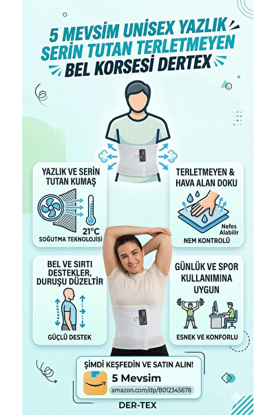 5.MEVSİM Unisex Summer Cool Anti-Sweat Waist Corset - Dertex