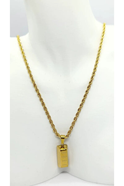 ndjewelry Burgu Zincirli Gold Külçe Kolye