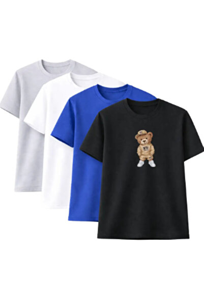 CLAYES Unisex supradimensionat tricou NYC Teddy Bear Pachet de cu imprimeu – ...