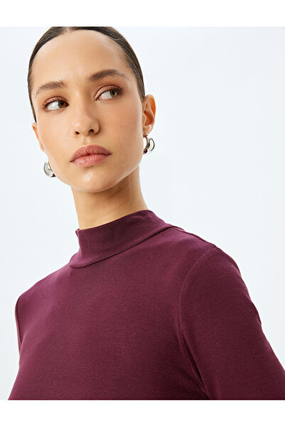 Koton Body cu mânecă lungă din viscoză, slim fit, cu închidere cu nasturi