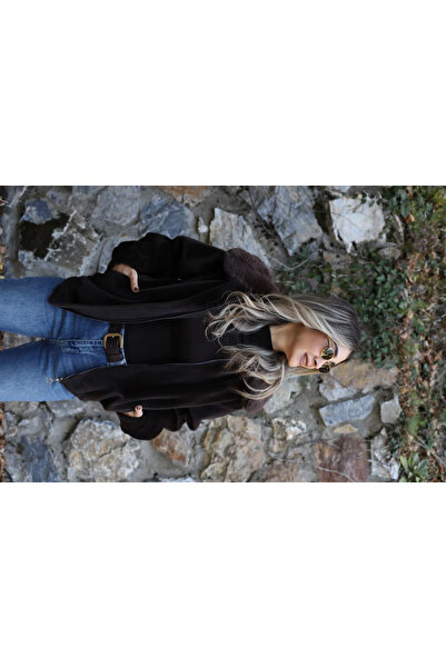 bytugcekaya Jachetă de pluș din blană căptușită cu guler căptușit, marimea st...