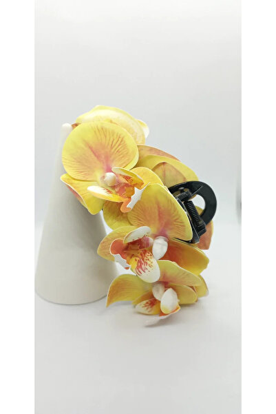 ndjewelry مشبك قفل مزلاج أوركيد أصفر داكن