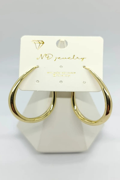 ndjewelry حلق دائري ذهبي (كبير)