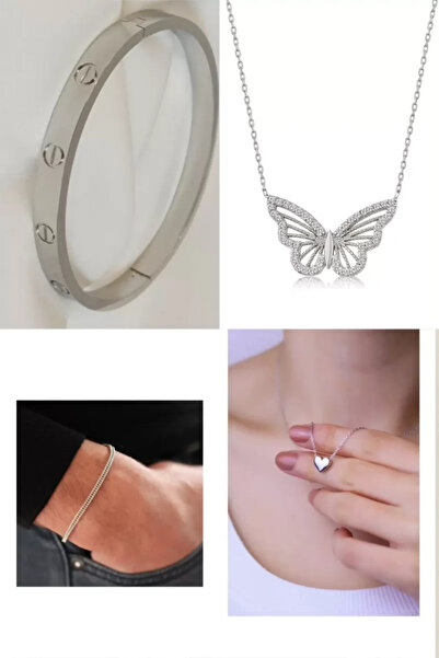 sinerjim 4'Lü Çelik Bijuteri Set - SNJ-SET4008