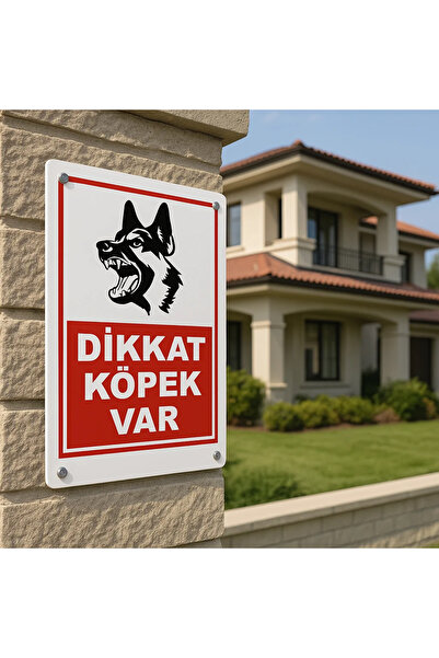 Outdoor One لافتة تحذيرية: احذر، هناك كلب، تحذير للسلامة المهنية، مصنوعة من ا...