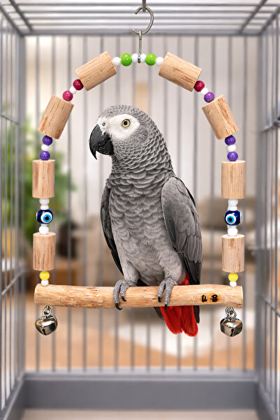 Wooden Bird Jako Papağan Ahşap Salıncak
