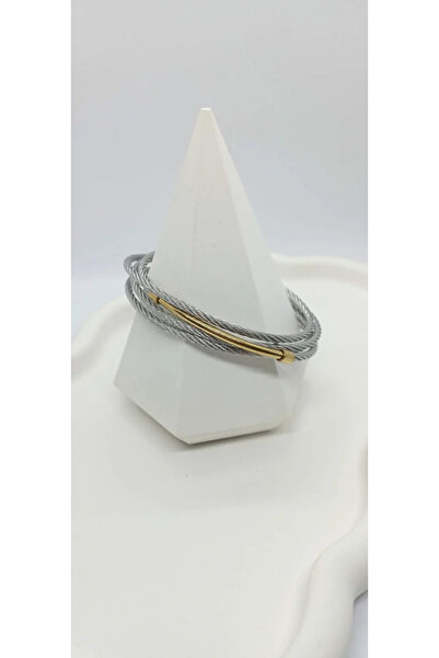 ndjewelry سوار من أسلاك الفولاذ من ويكر ذو مظهر ثلاثي من الفولاذ مع تفاصيل لو...