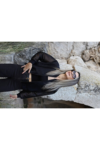 bytugcekaya Μαύρο μπουφάν από τούλι