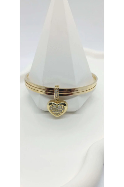 ndjewelry Sallantılı Kalp Charmlı 3'Lü Ajda Bilezik