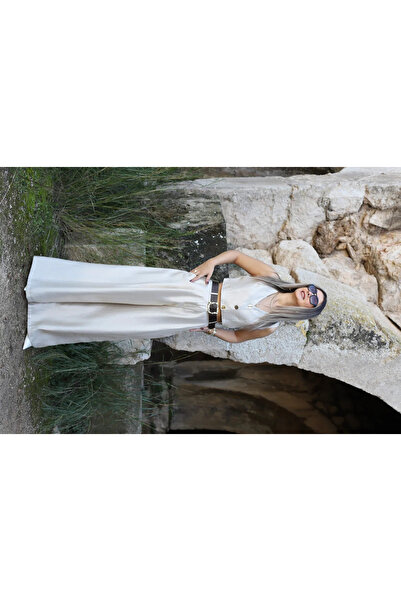 bytugcekaya Gold Shiny Satin Vest and Trousers Set