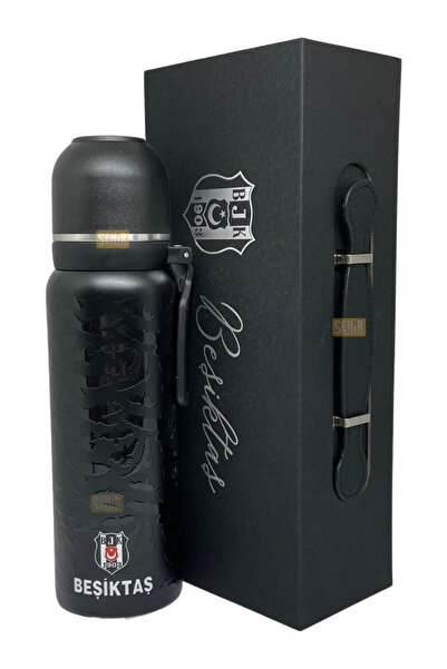 Beşiktaş Beşiktaş Çelik Termos Bardaklı Kapak Siyah 650 Ml