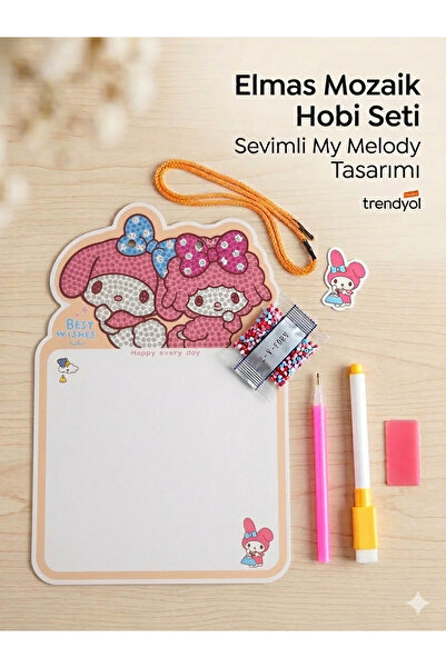 SANRIO My melody taş boyama mini tahta ve planlayıcı