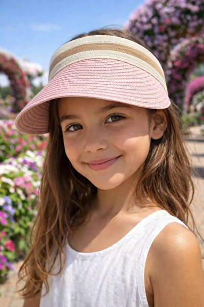 FELLMENS Pălărie pentru fete cu vizor din paie pudră, 10-18 ani