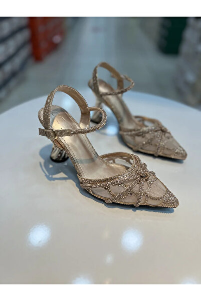 Guja Tulle Stone Imported Women's Evening Dress Heeled Shoes