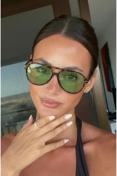 BluePepper Toms V12 |   Sunglasses Leopard Frame Green Glass Color 57 Ekartman