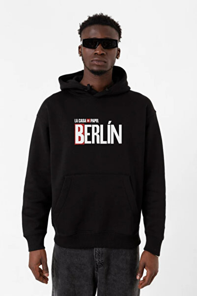 Tshirthane La Casa De Papel Berlin crna muška 3ip majica sa kapuljačom