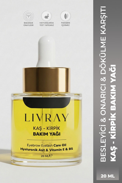Livray Kaş - Kirpik Bakım Yağı - Besleyici & Onarıcı & Dökülme Karşıtı (20 ML)