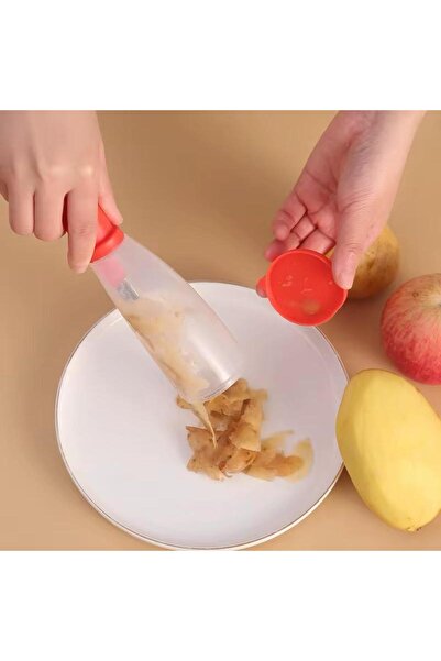 Pannex Vegetable & Fruit Peeler with Container – Sharp Stainless Blade, Non-Slip Handle, Dishwasher Safe