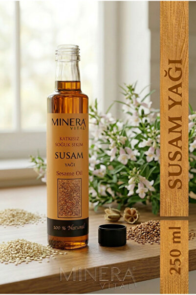 MİNERA VİTAL زيت السمسم 250 مل (زيت السمسم) 100% نقي معصور على البارد في زجاج...