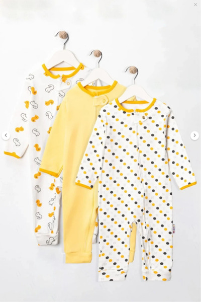 Bamoola for Babies %100 Pamuk 9-12-18 Ay Yeşil Organik Ayı 3'lü Patiksiz Manş...