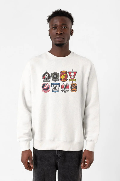 Tshirthane Top Gun Maverick značka, grupni dizajn, bela muška 2ip majica