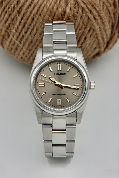 TOMRİS All Steel, Waterproof , Silver Cord, Cream Dial Women's Wristwatch