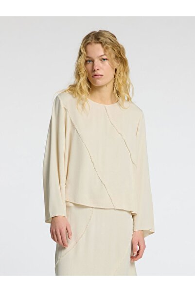 Selected Femme Oberteil mit langen Ärmeln Viskosemix