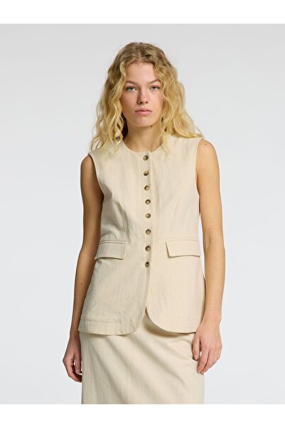 Selected Femme Weste Tailored Leinenmix