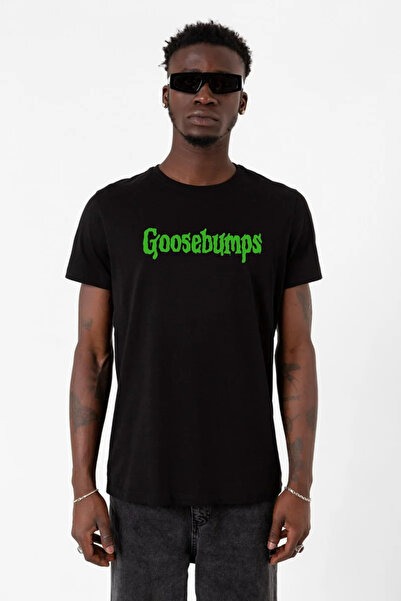 Tshirthane Ανδρικό μπλουζάκι Goosebumps Lettern Black