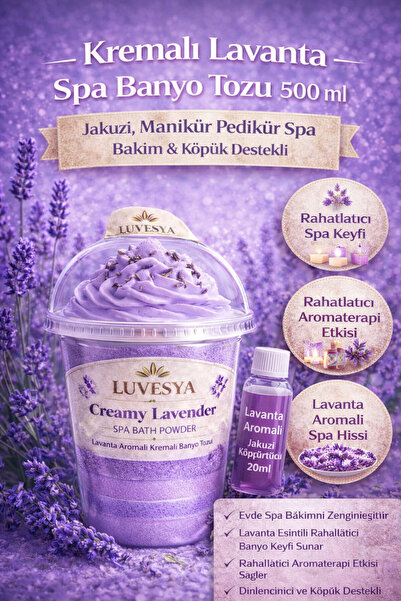 luvesya Creamy Lavender Dream – Spa Bath Powder & Köpük Destekli