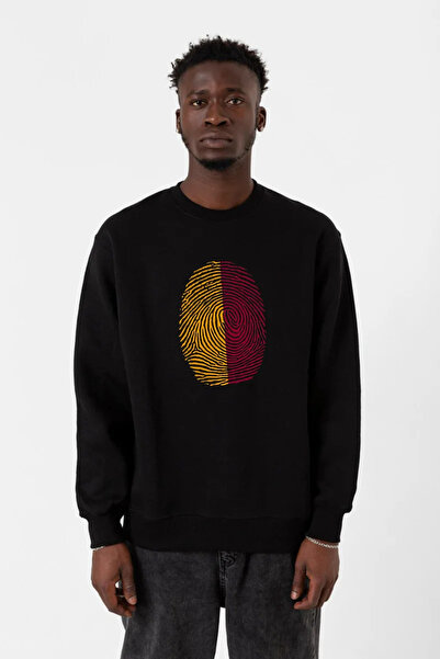 Tshirthane Žuto-crvena majica sa otiskom prsta, crna, muška, 2ip