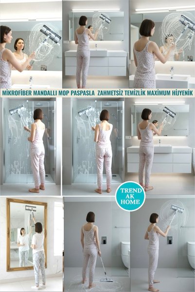 Spin Mandallı Mikrofiber Mop Paspas – Süper Emici & Çok Amaçlı Temizlik - 5433 ( sapsız )