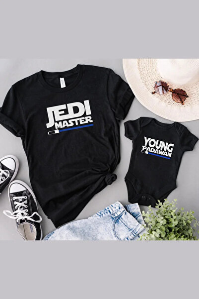 Tshirthane Jedi Master Tată Fiu Fată - Prețul este pentru un singur produs, n...