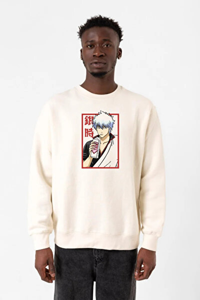 Tshirthane Gintama anime Gintoki voćni sok ecru muška majica sa 2 niti